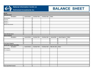 Assets Lifestyle Assets Description Family home Contents Vehicle 1