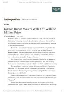 Korean Robot Makers Walk Off With $2 Million Prize - The New York Times http://nyti.ms/1dm9mAR