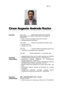 ABRILCésar Augusto Andrade Rocha Formación  2010 – 2011