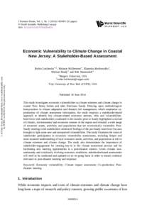 J Extreme Events, Vol. 1, No[removed][removed]pages) © World Scientiﬁc Publishing Compay DOI: [removed]S2345737614500031 Economic Vulnerability to Climate Change in Coastal New Jersey: A Stakeholder-Based Assessme