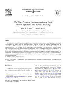 Journal of Human Evolution[removed]323e341  The Mio-Pliocene European primate fossil