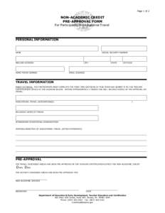 Page 1 of 2  NON-ACADEMIC CREDIT PRE-APPROVAL FORM  For Participants in Educational Travel