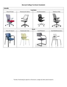 Barnard College Furniture Standards CHAIRS Task/Desk Haworth Zody  Humanscale Liberty