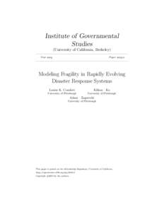Institute of Governmental Studies (University of California, Berkeley) Year   Paper -