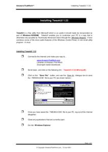 AnswersThatWorkTM  Installing TweakUI 1.33 Installing TweakUI 1.33