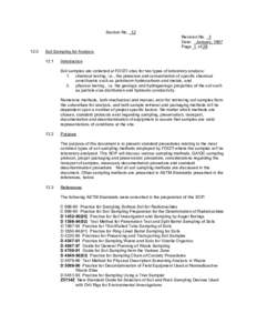 RI DEM/Waste Management- Standard Operating Procedure for Test pitting and Soil Sampling at the Rose Hill Landfill, Rev. 3, January 1997