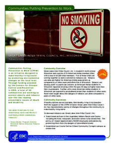 Communities Putting Prevention to Work  Great lakes inter-tribal council, inc., wisconsin Tobacco Use Prevention  C