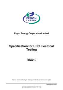 RSC10: Specification for UDC Electrical Testing