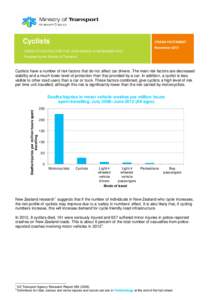 Cyclists  CRASH FACTSHEET November[removed]CRASH STATISTICS FOR THE YEAR ENDED 31 DECEMBER 2012