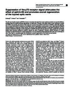 Citation: Cell Death and Disease[removed], e557; doi:[removed]cddis[removed] & 2013 Macmillan Publishers Limited All rights reserved[removed]www.nature.com/cddis  Suppression of the p75 receptor signal attenuates the