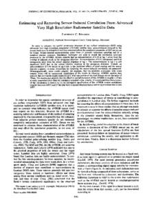 JOURNAL OF GEOPHYSICAL  RESEARCH, VOL. 95, NO. C6, PAGES[removed], JUNE 15, 1990 Estimatingand RemovingSensor-InducedCorrelation From Advanced Very High ResolutionRadiometer Satellite Data