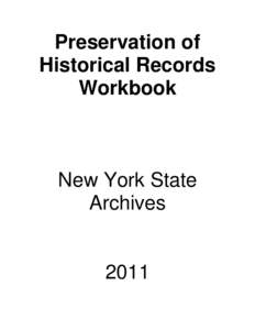 Preservation of   Historical Records Workbook