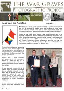 In Association with the CWGC News from the Front line  July 2013