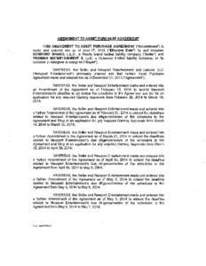 AMENDMENT TO ASSET PURCHASE AGREEMENT THIS AMENDMENT TO ASSET PURCHASE AGREEMENT (