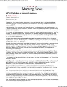 Deseret Morning News | USTAR hailed as an economic success