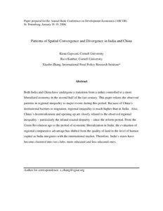 Paper prepared for the Annual Bank Conference on Development Economics (ABCDE) St. Petersburg, January 18-19, 2006.