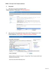 SPPEXA – first steps in elan: Proposal submission A New project  1