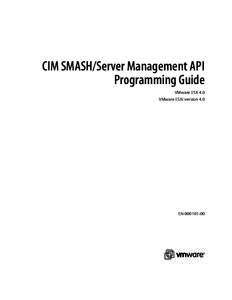 VMware CIM SMASH/Server Management API Programming Guide