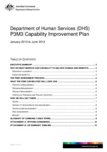 Department of Human Services (DHS)  P3M3 Capability Improvement Plan January 2013 to JuneTABLE OF CONTENTS
