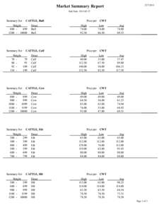 Market Summary Report[removed]Sale Date: [removed]
