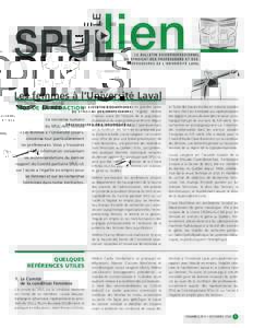 Les femmes à l’Université Laval MOT DE LA RÉDACTION Ce troisième numéro du SPUL-lien, intitulé « Les femmes à l’Université Laval », concerne tout particulièrement