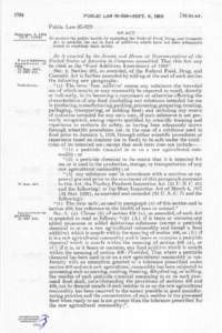 Federal Food /  Drug /  and Cosmetic Act / Food and Drug Administration / Pharmaceuticals policy / Health / Regulation of food and dietary supplements by the U.S. Food and Drug Administration / Delaney clause / Food law / Medicine / Adulteration