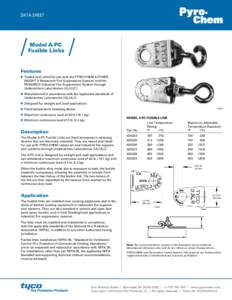 DATA SHEET  Model A-PC Fusible Links  Features