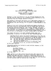 A.C.T. No. 18, 8 May[removed]ACT PLANNING AUTHORITY DRAT VARIATION TO THE TERRITORY PLAN FOR FORREST SECTION 12 BLOCK 1