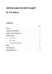 HERCOLUBUS OR RED PLANET By V.M. Rabolu CONTENTS Page Preface . . . . . . . . . . . . . . . . . . . . . . . . . 2