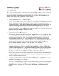 Microsoft Word - KOP Rail FAQs - Summer 2014.docx