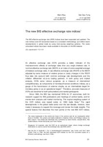 The new BIS effective exchange rate indices - BIS Quarterly Review, part 5, March 2006