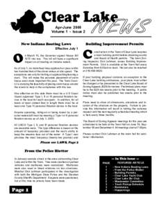 Clear Lake Apr-June 2000 Volume 1 - Issue 2 New Indiana Boating Laws Effective July 1