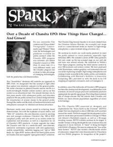 Fall 2011, Issue 12  Over a Decade of Chandra EPO: How Things Have Changed… And Grown! Do you remember film cameras and 35 mm slides?