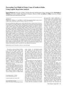 Categorical data / Phytophthora infestans / Logistic regression / Blight / Potato / Logit / Alternaria solani / Linear regression / Statistics / Regression analysis / Econometrics