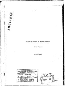 ORIGIN AND HISTORY OF PROGRAM BUDGETING  David Novick October 1966 m)