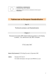 EUROPA - Enterprise - Vademecum: European Community TBT related technical assistance and capacity building in the field of Technical Barriers to Trade