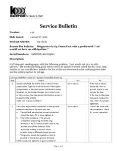 KUSTOM SIGNALS, INC.  Service Bulletin Number:  1738