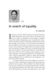 36  In search of equality