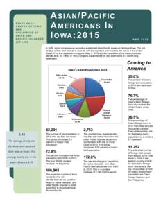 STATE DAT A CENTER OF IOWA AND THE OFFICE OF ASIAN AND P ACIFIC ISL ANDER