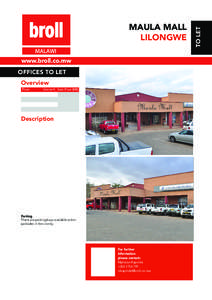 www.broll.co.mw OFFICES TO LET Overview Floor  Size (m²) Sale Price (MK)