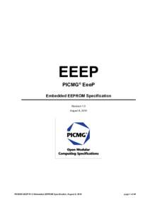 EEEP PICMG® EeeP Embedded EEPROM Specification Revision 1.0 August 8, 2010