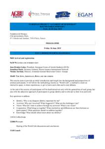 EUROPEAN PROJECT “A EUROPE OF DIASPORAS” ROUND-TABLE SEMINAR 1 Paris, 26-28 June 2015 Fondation de Monaco Cité universitaire, Paris 47 A Boulevard Jourdan, 75014 Paris, France