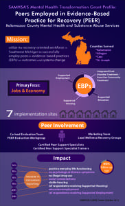 SAMHSA’S Mental Health Transformation Grant Profile:  Peers Employed in Evidence-Based Practice for Recovery (PEER)  Kalamazoo County Mental Health and Substance Abuse Services