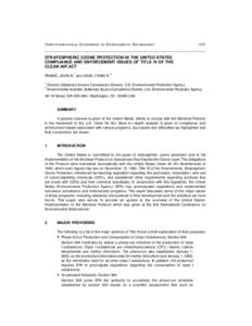 Air pollution in the United States / Clean Air Act / Climate change in the United States / United States Environmental Protection Agency / Refrigerant reclamation / Regulatory compliance / Noise regulation / Toxic Substances Control Act / Regulation of ship pollution in the United States / Environment / Earth / 88th United States Congress