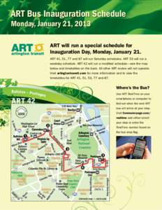 ART Bus Inauguration Schedule Shirlington-Nauck-Pentagon City Monday, January 21, 2013 Shirlington-Na