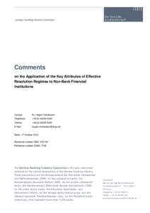 German Banking Industry Committee - NBFI - CAP