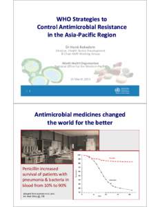 Microsoft PowerPoint - Dr Henk Bekedam _ ISAAR 2013_ WHO Strategies to Control AMR in the Asia-Pacific 15 Mar-4 final.pptx [Rea