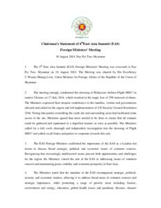 Microsoft Word - Chair Statement on_4th_East_Asia_Summit_FMM_Final.doc