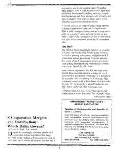 S Corporation Mergers and Distributions: Which Rules Govern? - 