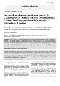 ISSN: NOTA Boletín Chileno de Herpetología Boletín Chileno de Herpetología 4: )